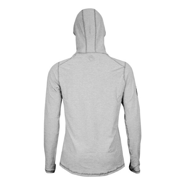 DragonWear Women's Pro Dry Tech LS Shirt with Hood in Gray